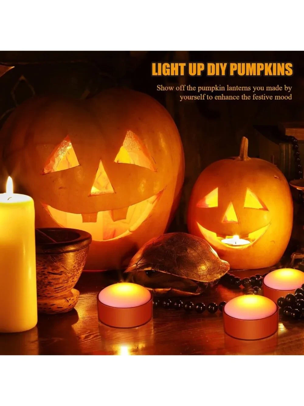 12-Piece Remote-Controlled Pumpkin Lights with Timer - Perfect for Fall Decor